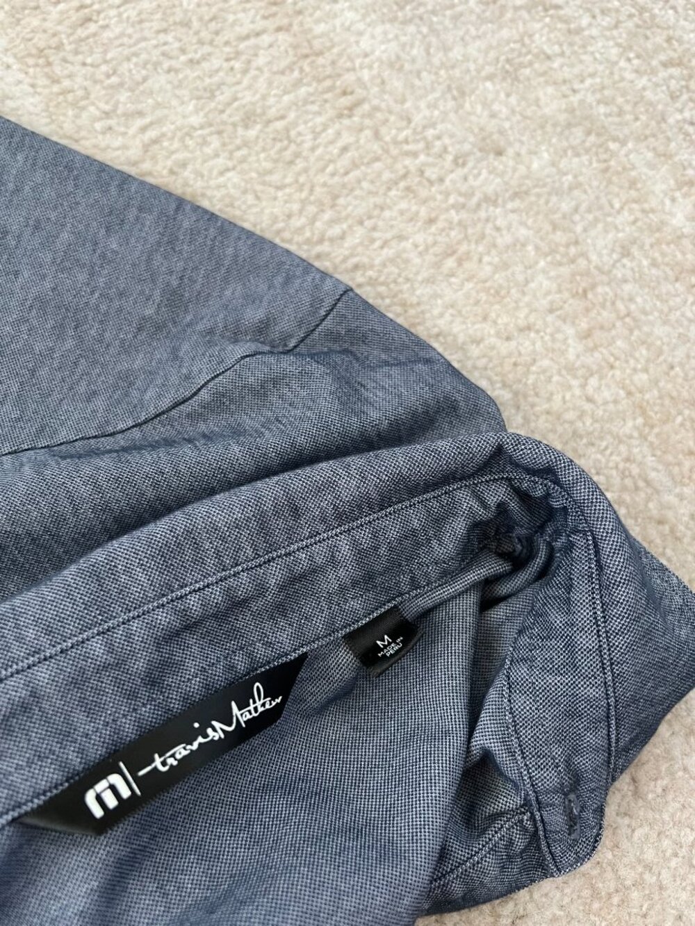 Travis Mathew Pima Cotton Blue Short Sleeve Polo Shirt Top M - Picture 2 of 8